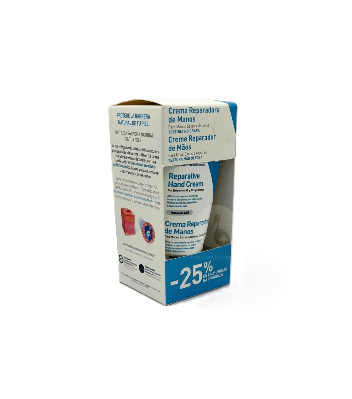DUPLO MANOS CERAVE CREMA REPARADORA MANOS