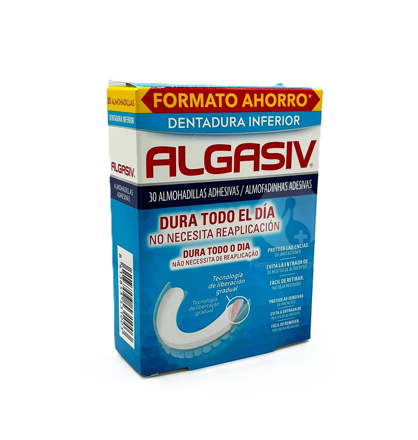 ALGASIV ALMOHADILLAS ADHESIVAS PROTESIS 30 UNIDADES INFERIORES
