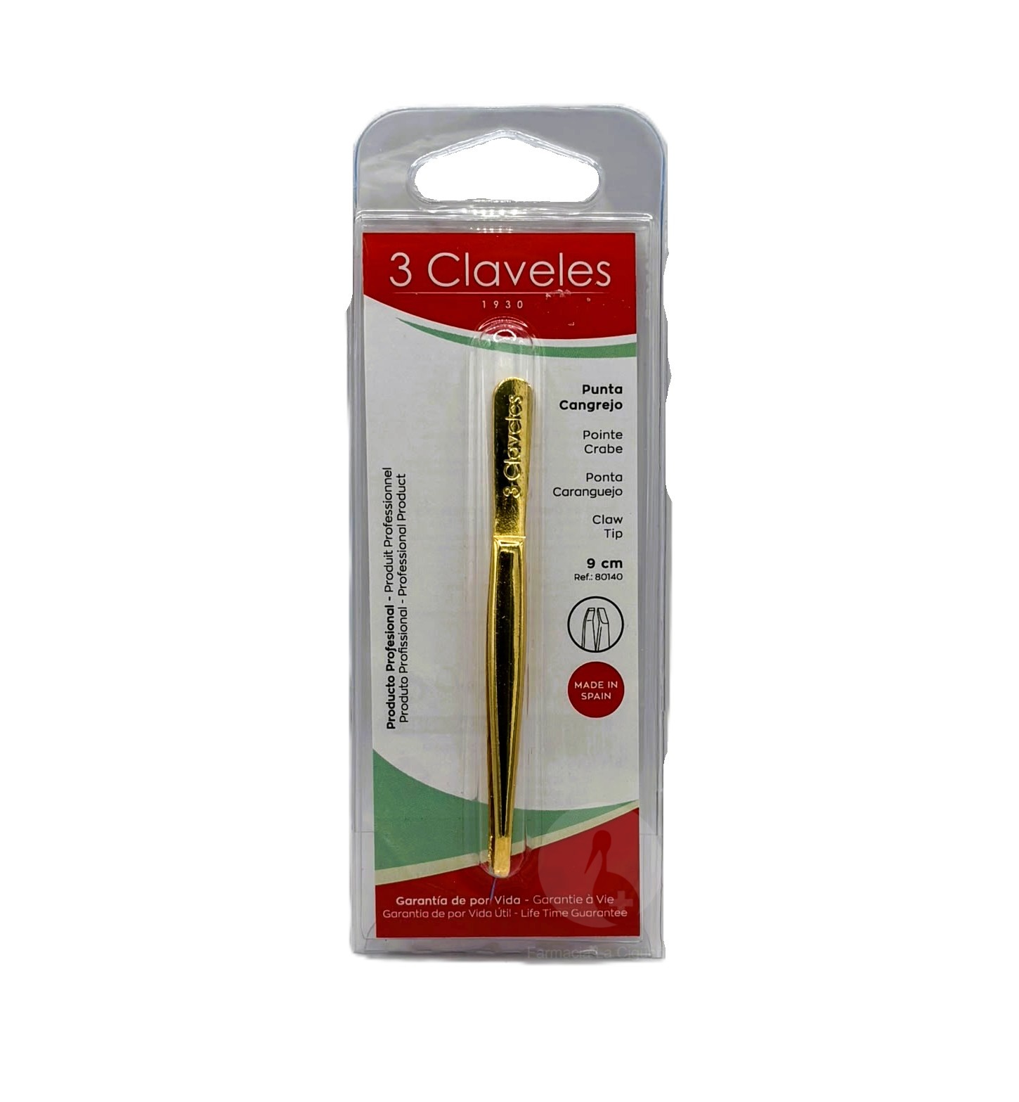 3 CLAVELES PINZA CANGREJO ORO 9CM