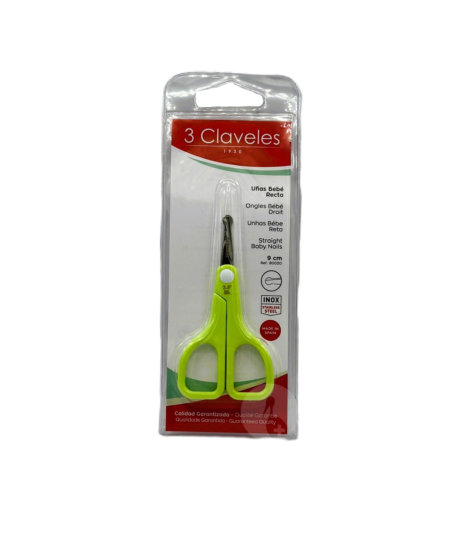 3 CLAVELES TIJERA BEBE INOX 9CM