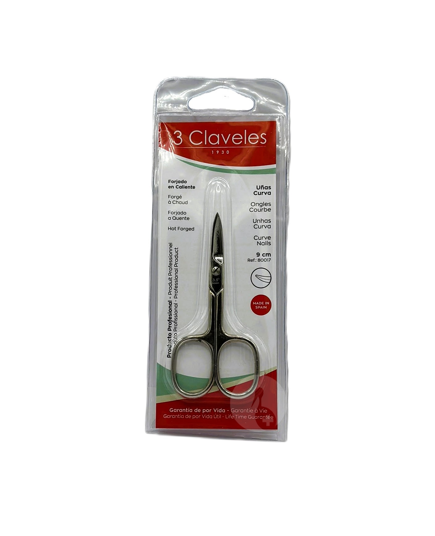 3 CLAVELES TIJERAS UÑAS CURVA 9CM 3.5″