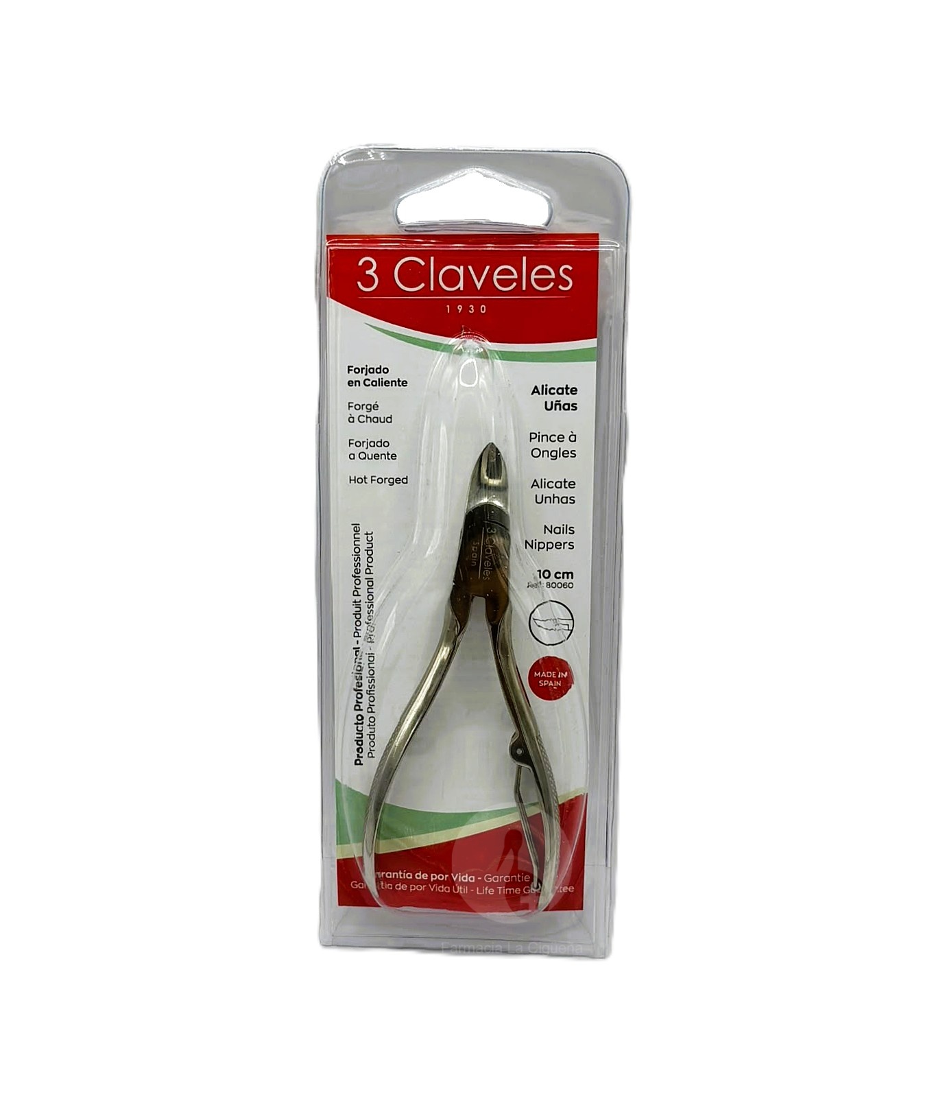 3 CLAVELES ALICATE UÑAS MANOS 10CM