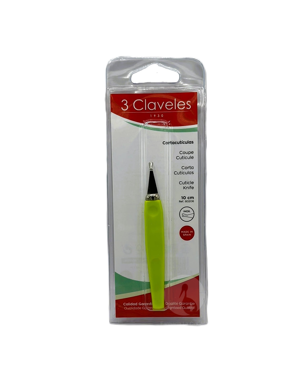 3 CLAVELES CORTACUTICULAS INOX 10CM