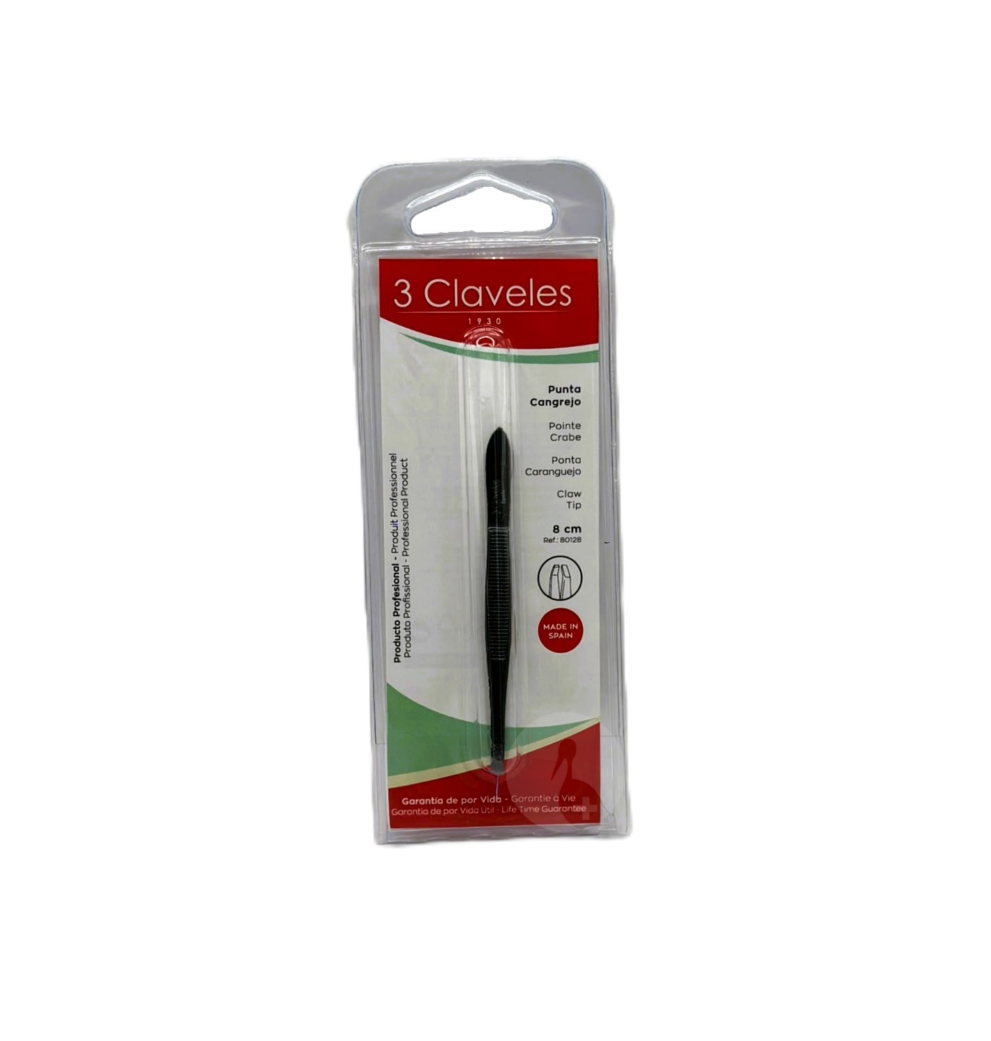 3 CLAVELES PINZA NEGRA CANGREJO 8CM