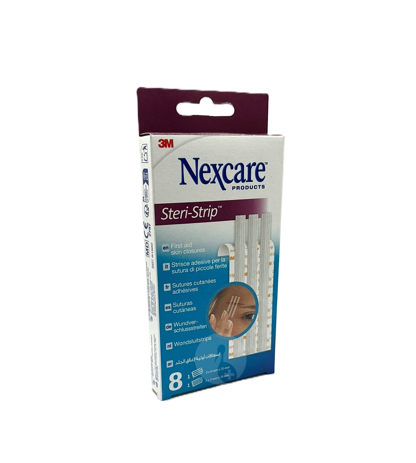 3M NEXCARE STERI STRIP SUTURA CUTANEA ESTERIL 3 UNIDADES 6 X 75 MM Y 5 UNIDADES 3 X 75 MM