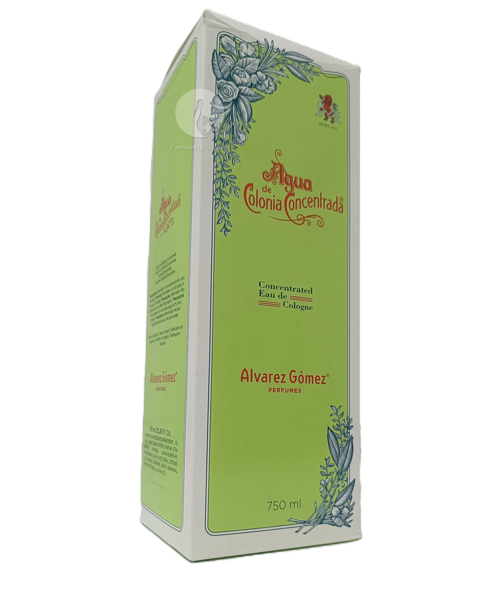 AGUA DE COLONIA CONCENTRADA EAU FRAICHE ALVAREZ GOMEZ 1 ENVASE 750 ML