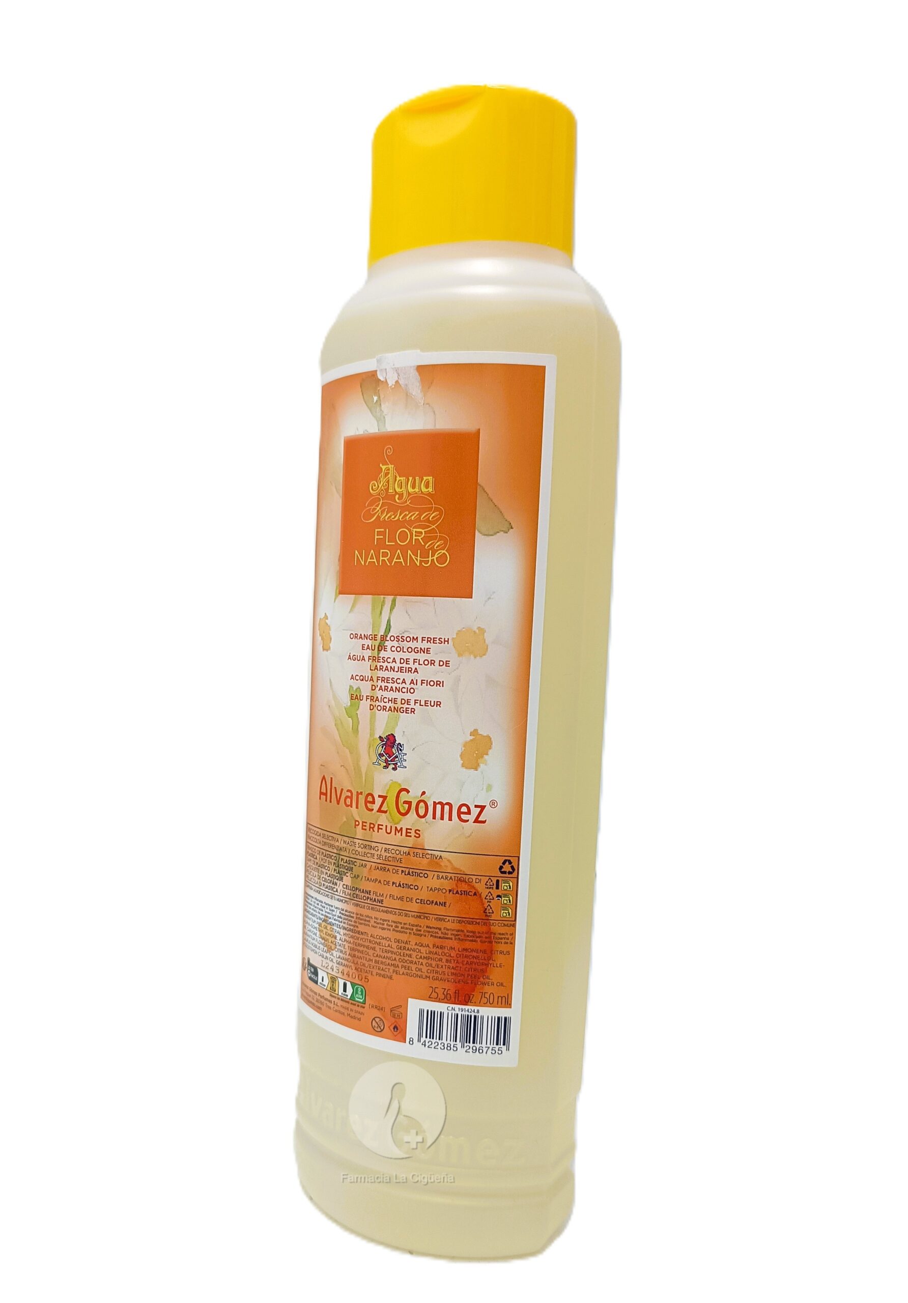 AGUA FRESCA DE BAÑO ALVAREZ GOMEZ 1 ENVASE 750 ML AROMA FLOR DE NARANJO