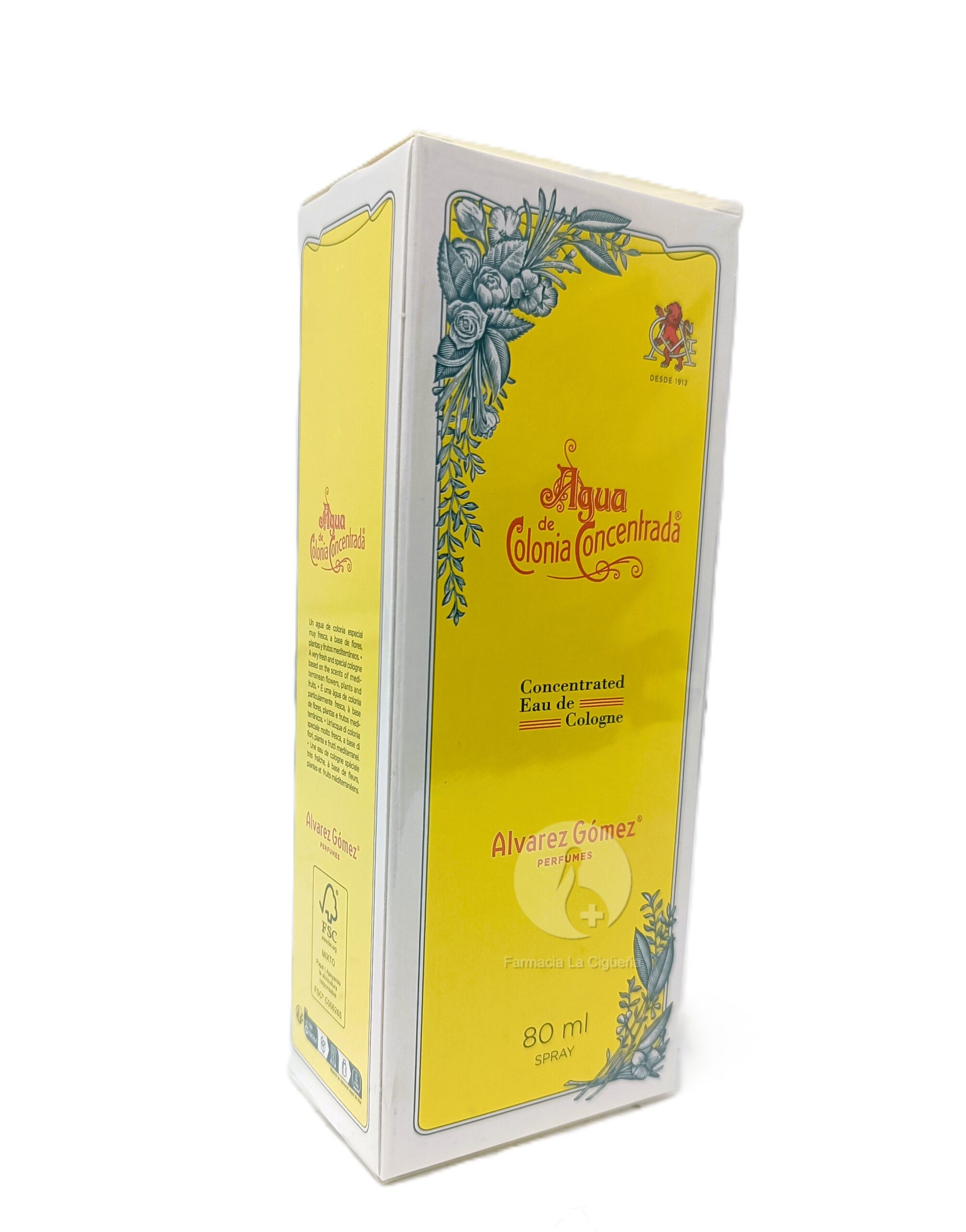 AGUA DE COLONIA CONCENTRADA ALVAREZ GOMEZ 1 ENVASE 80 ML