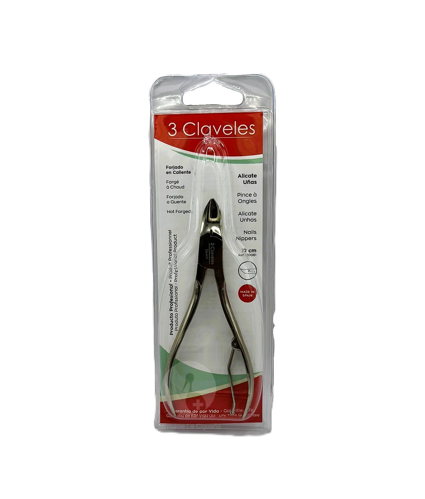 3 CLAVELES ALICATE UÑAS MANOS 12CM