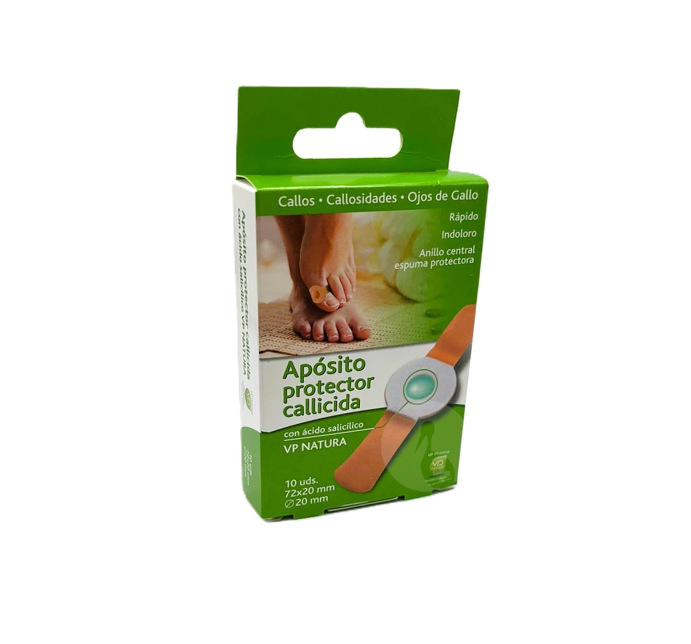 APOSITO PROTECTOR CALLICIDA CON ACIDO SALICILICO VP NATURA 10 UNIDADES 72 MM X 20 MM