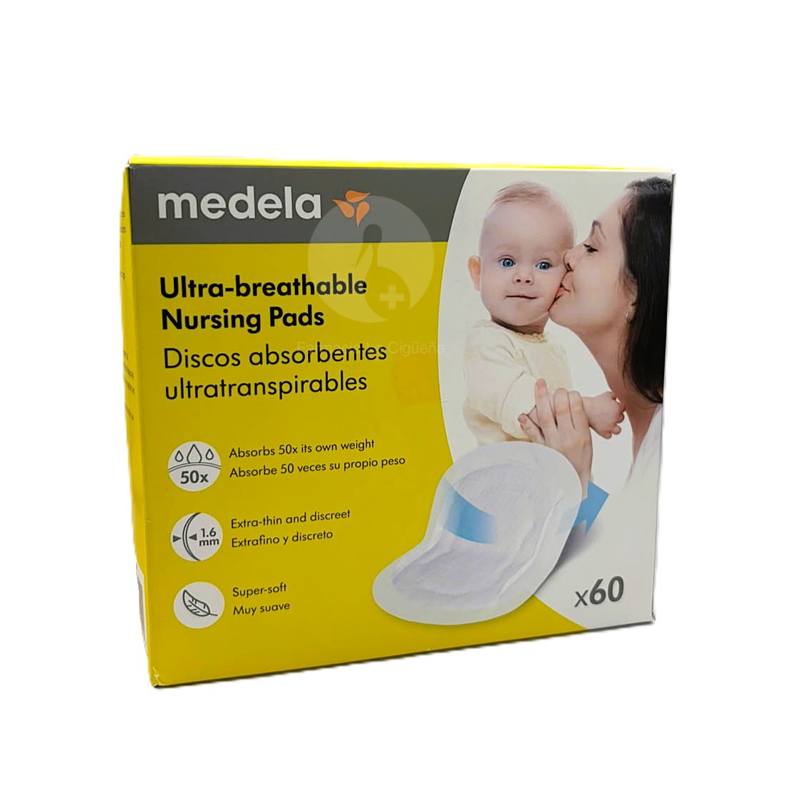 DISCOS ABSORBENTES DESECHABLES SAFE & DRY ULTRA THIN 60 UNIDADES