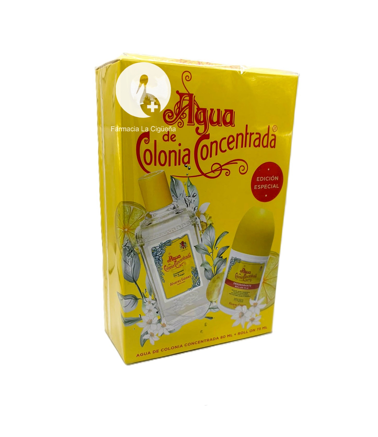 ESTUCHE DUPLO ALVAREZ GOMEZ PERFUMES 1 ENVASE AGUA DE COLONIA CONCENTRADA 80 ML + 1 DEO ROLL ON 75 M