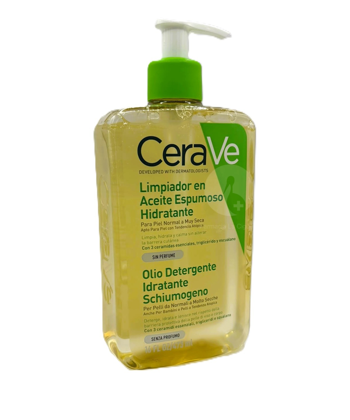 CERAVE LIMPIADOR ACEITE ESPUMOSO HIDRATANTE 1 ENVASE 473 ML