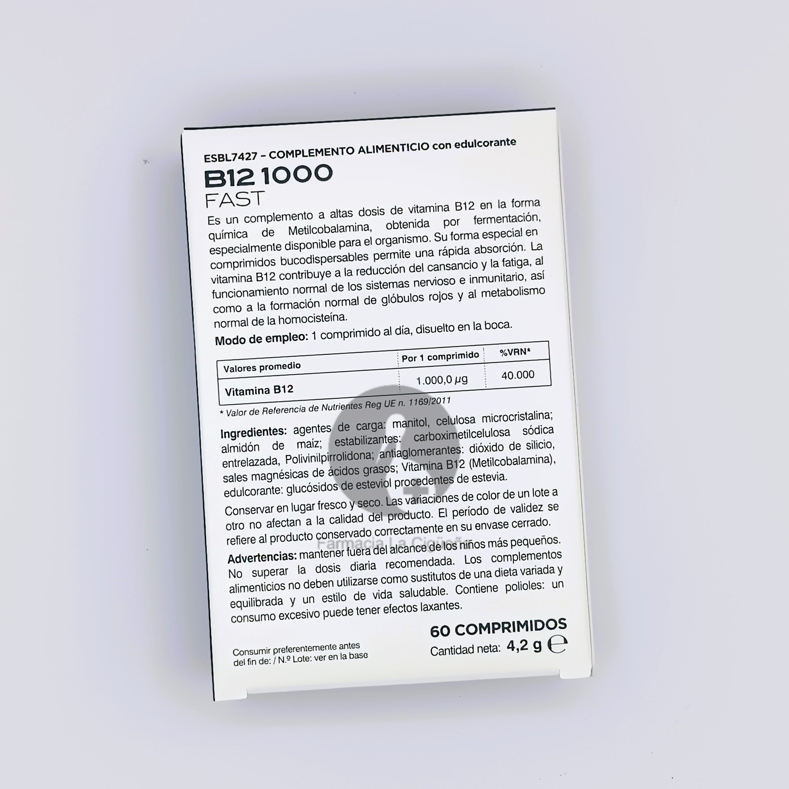 B12 1000 FAST B12 PRINCIPIUM 60 COMPRIMIDOS