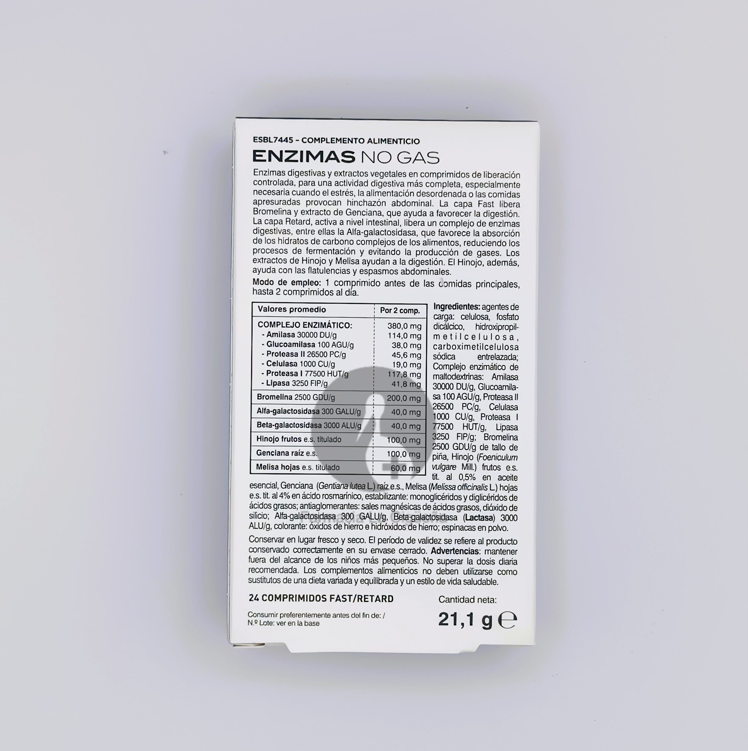 ENZIMAS NO GAS PRINCIPIUM 24 COMPRIMIDOS FAST RETARD