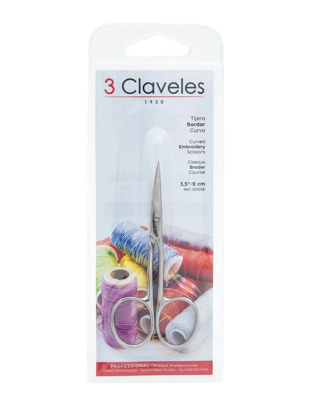 3 CLAVELES TIJERA PIEL CURVA 9 CM 3,5 PULGADAS