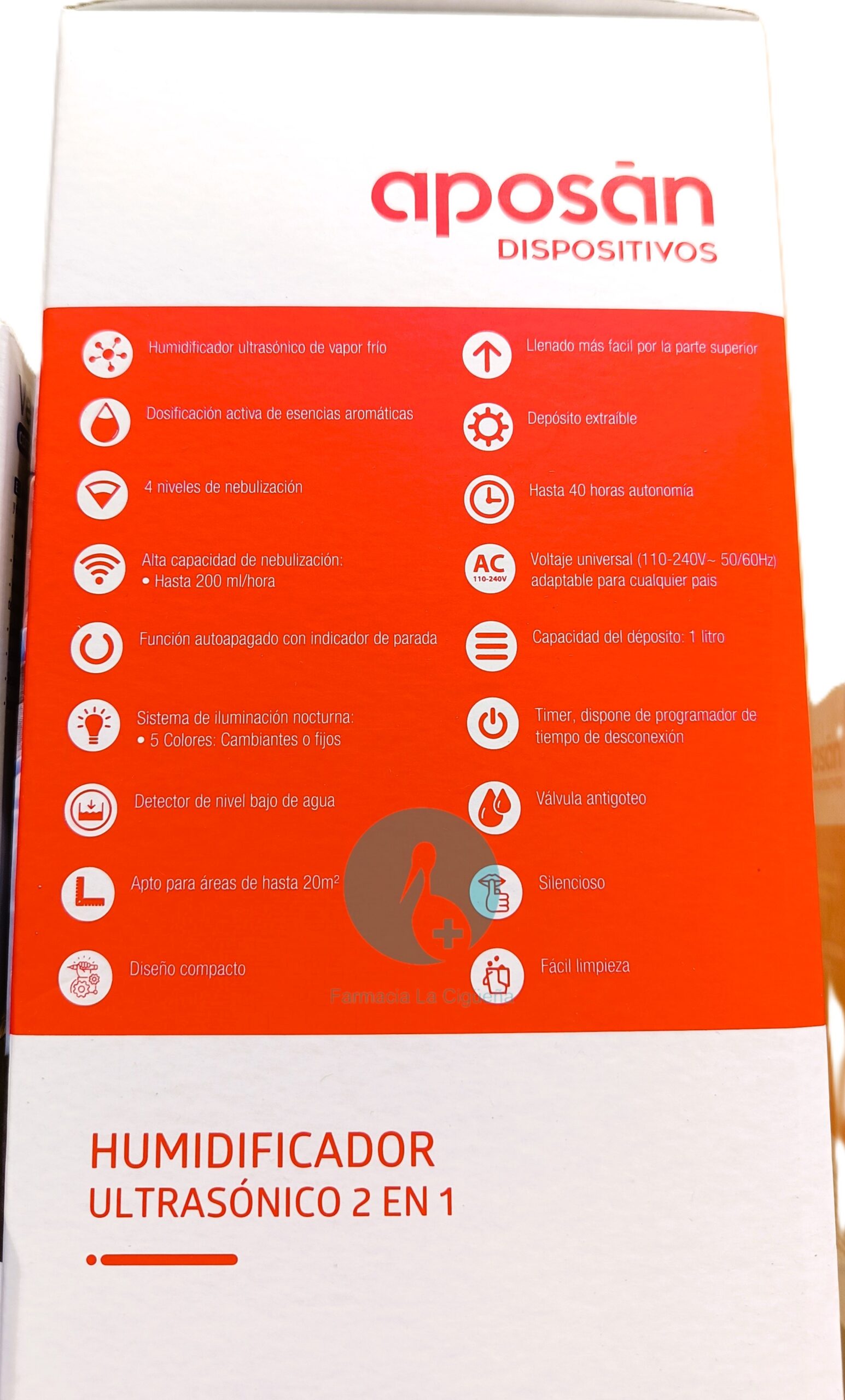 APOSAN HUMIDIFICADOR ULTRASONICO UH-6 1 UNIDAD