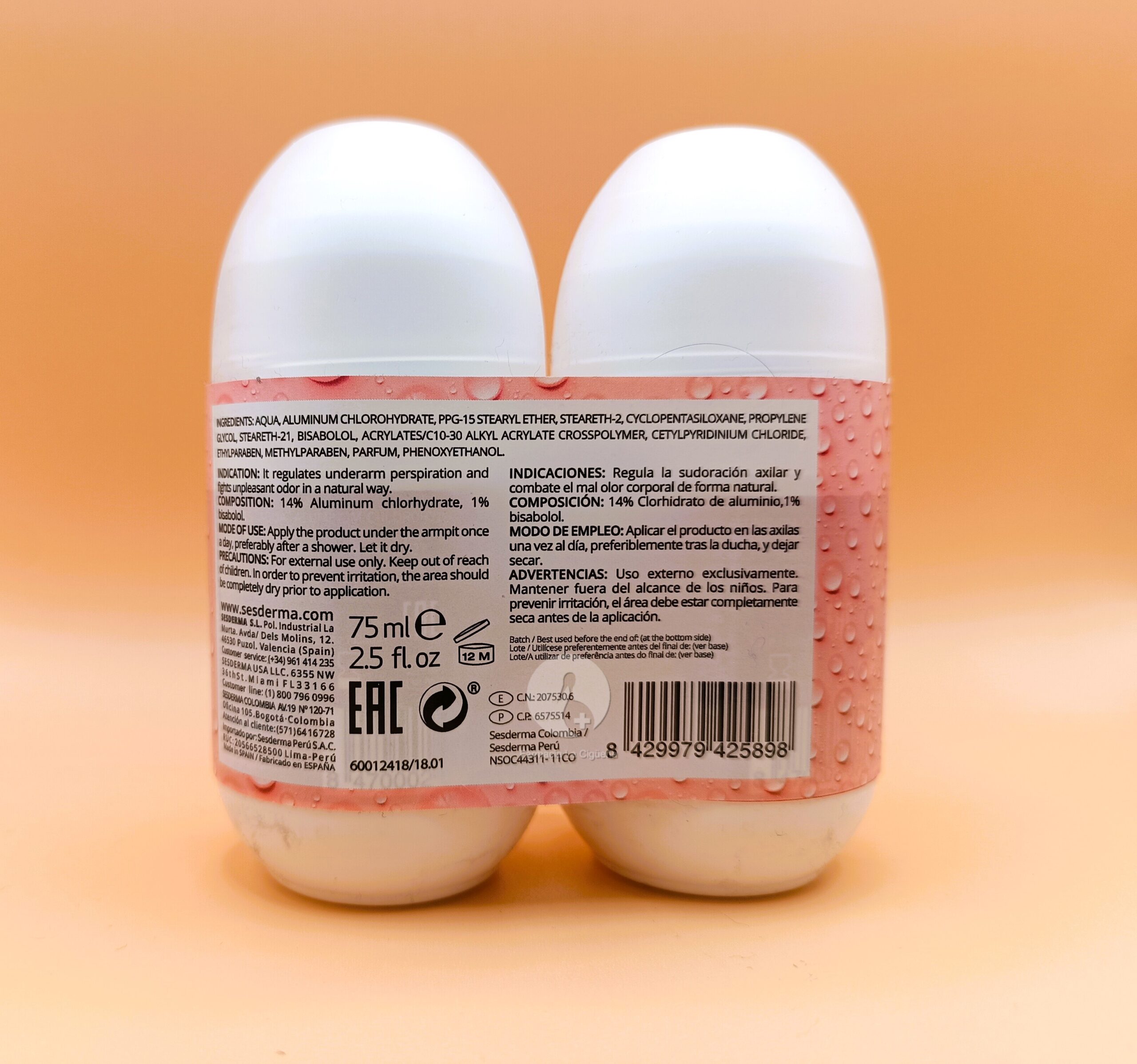 DRYSES DESODORANTE ANTITRANSPIRANTE MUJER 2X1 ROLL ON 75 ML