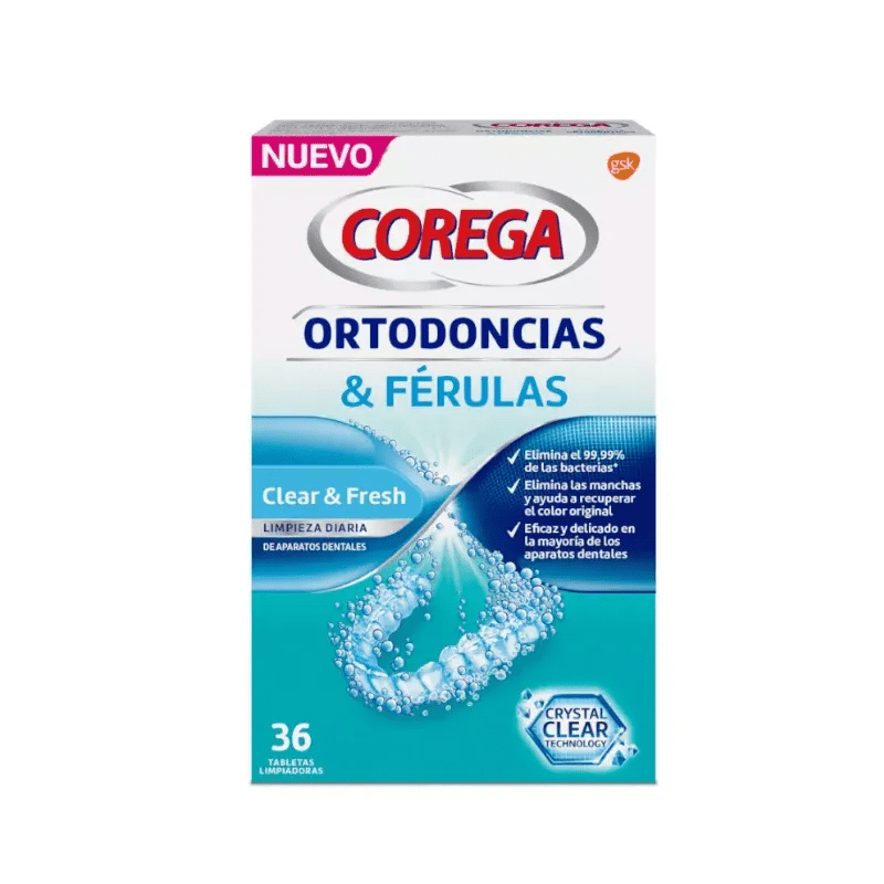 COREGA ORTODONCIAS & FERULAS 36 TABLETAS LIMPIADORAS