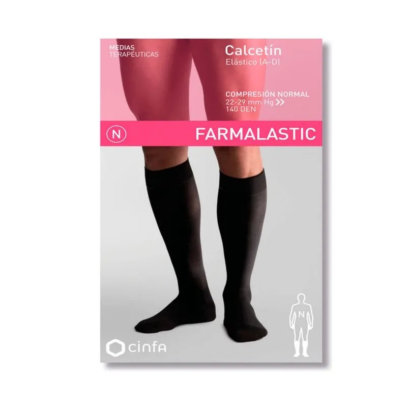CALCETIN (A-D) COMPRESION NORMAL FARMALASTIC 2 UNIDADES TALLA GRANDE COLOR NEGRO