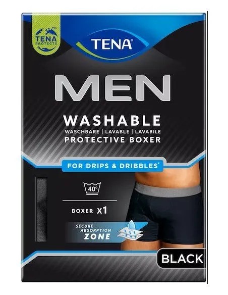 ABSORBENTE LAVABLE TENA MEN BOXER 1 UNIDAD TALLA L COLOR NEGRO