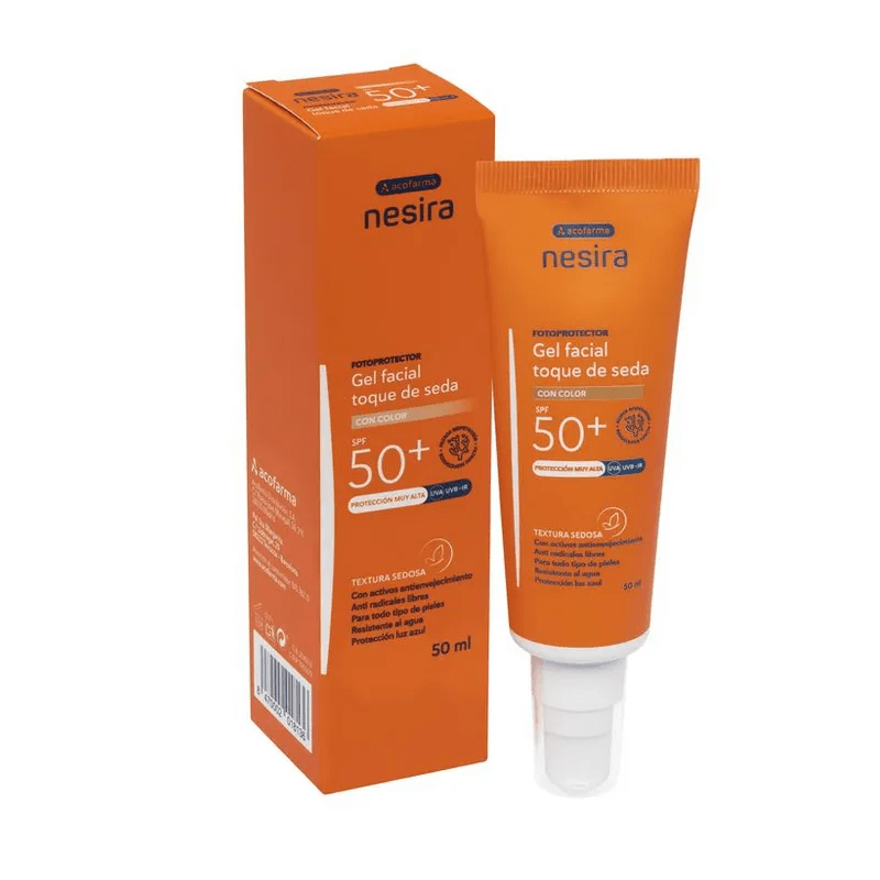 ACOFARDERM GEL FACIAL TOQUE DE SEDA COLOR SPF 50+ 1 TUBO 50 ML