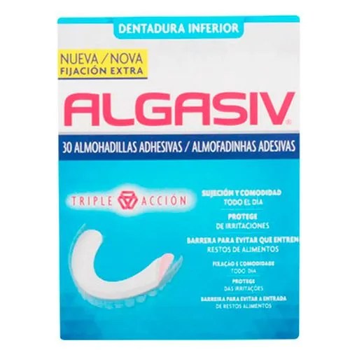 ALGASIV ALMOHADILLAS ADHESIVAS PROTESIS 30 UNIDADES INFERIORES