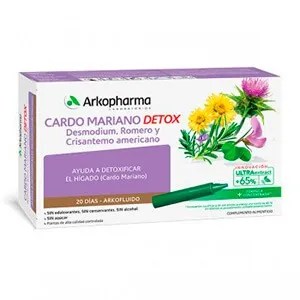 ARKOFLUIDO CARDO MARIANO DETOX ULTRACONCENT 20+10 AMPOLLAS GRATIS