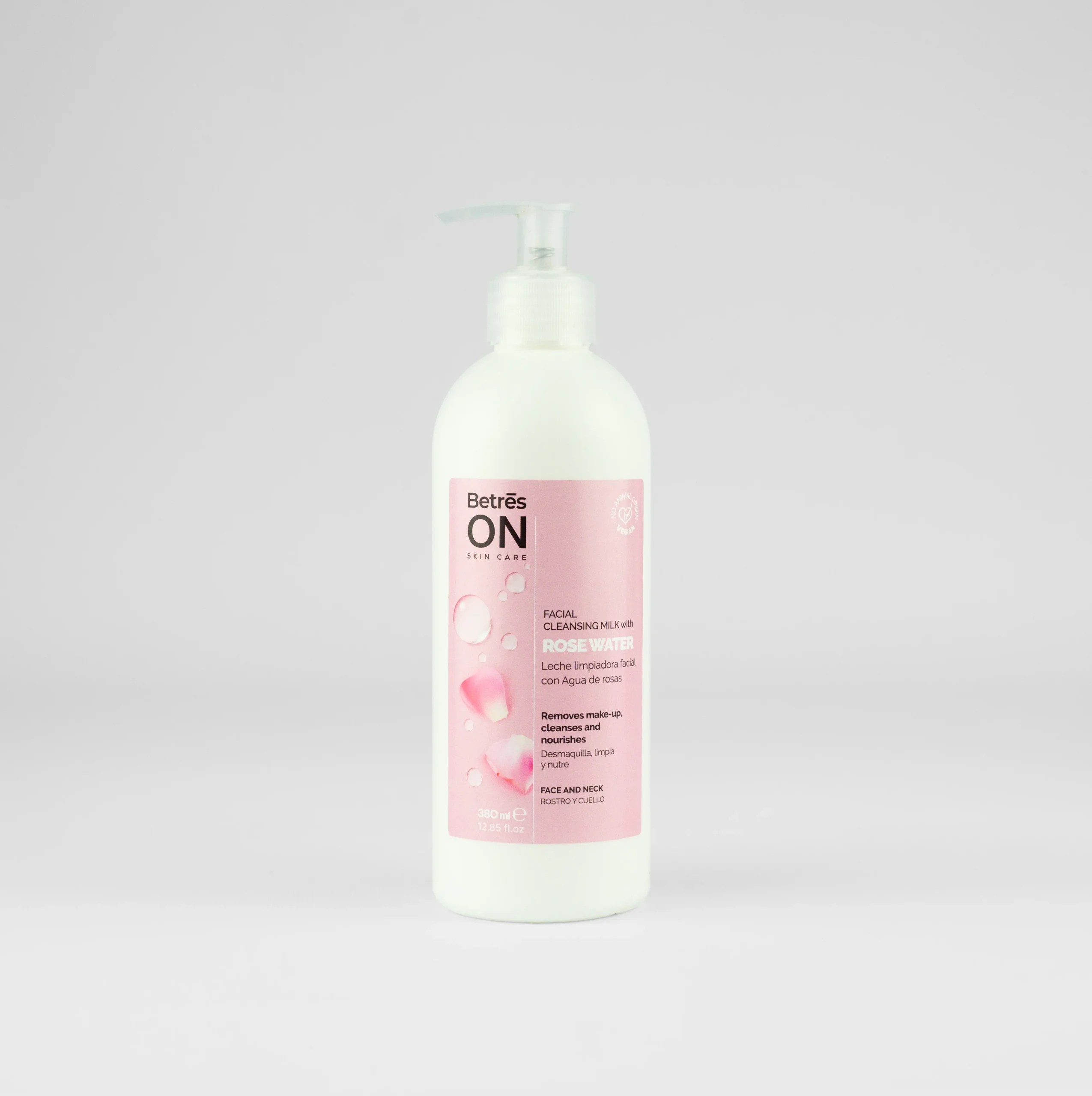 BETRÉS ON LECHE LIMPIADORA FACIAL CON AGUA DE ROSAS 380 ML