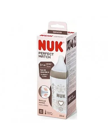 BIBERON PP SILICONA NUK PERFECT MATCH FLUJO M 1 UNIDAD 260 ML CORAZON