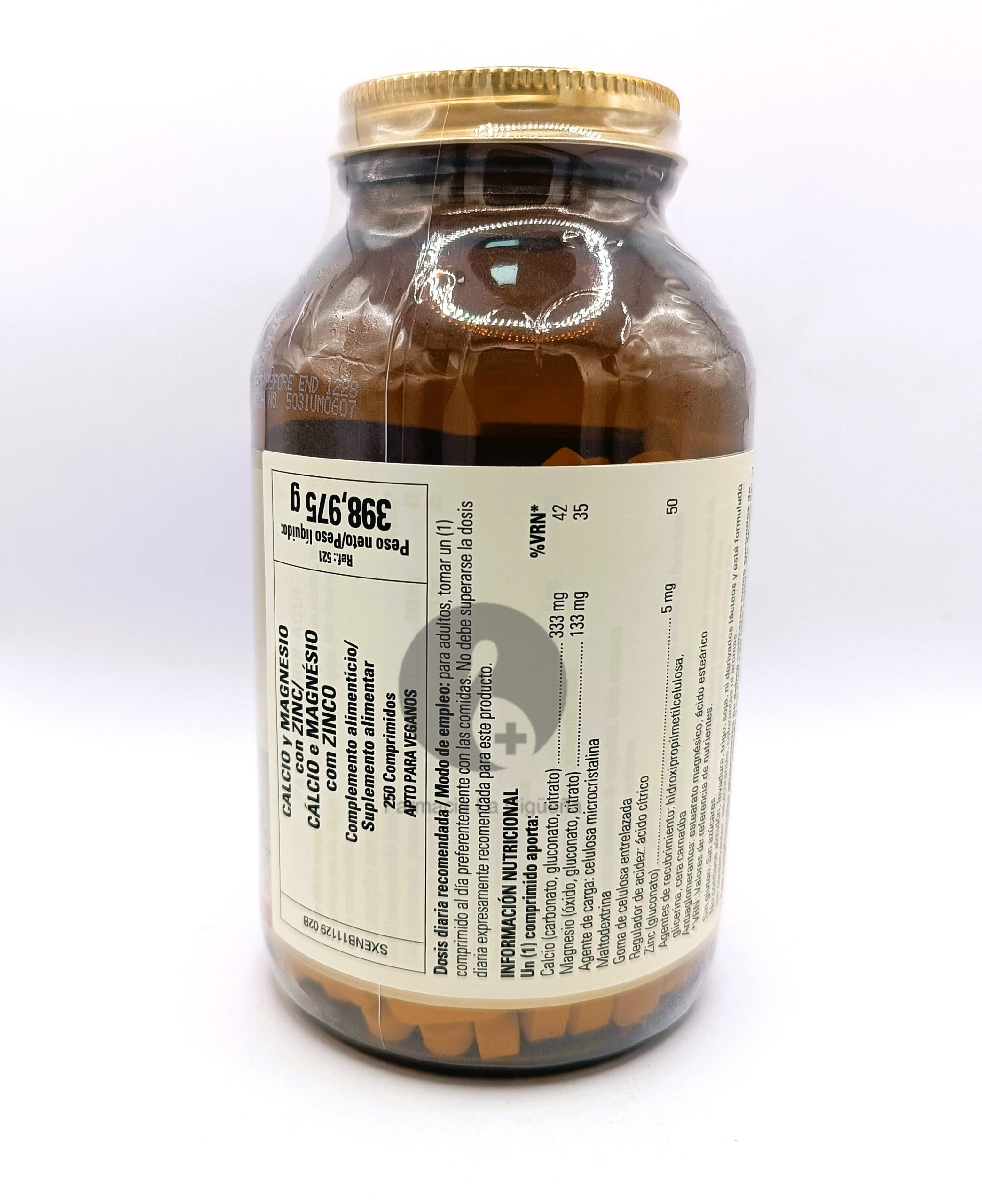 SOLGAR CALCIO MAGNESIO PLUS ZINC 250COMP