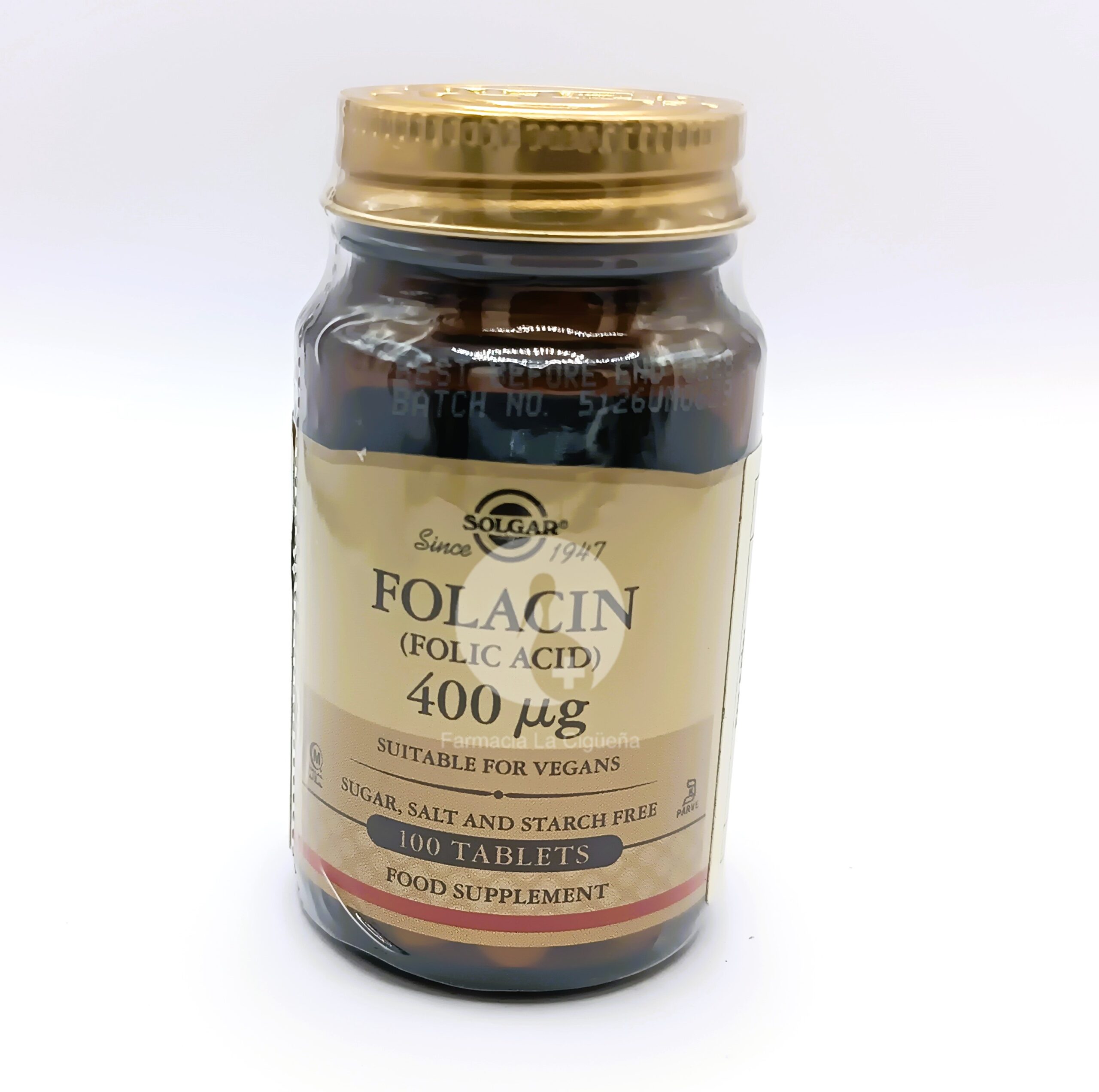 SOLGAR ACIDO FOLICO 400MCG 100 COMP FOLACIN