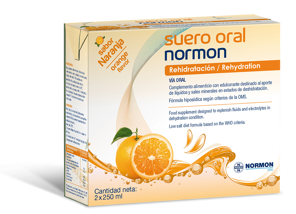 SUERO ORAL NORMON PACK 2 BRIKS 250 ML SABOR NARANJA