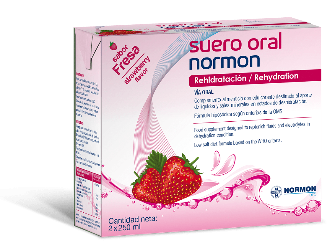 SUERO ORAL NORMON PACK 2 BRIKS 250 ML SABOR FRESA