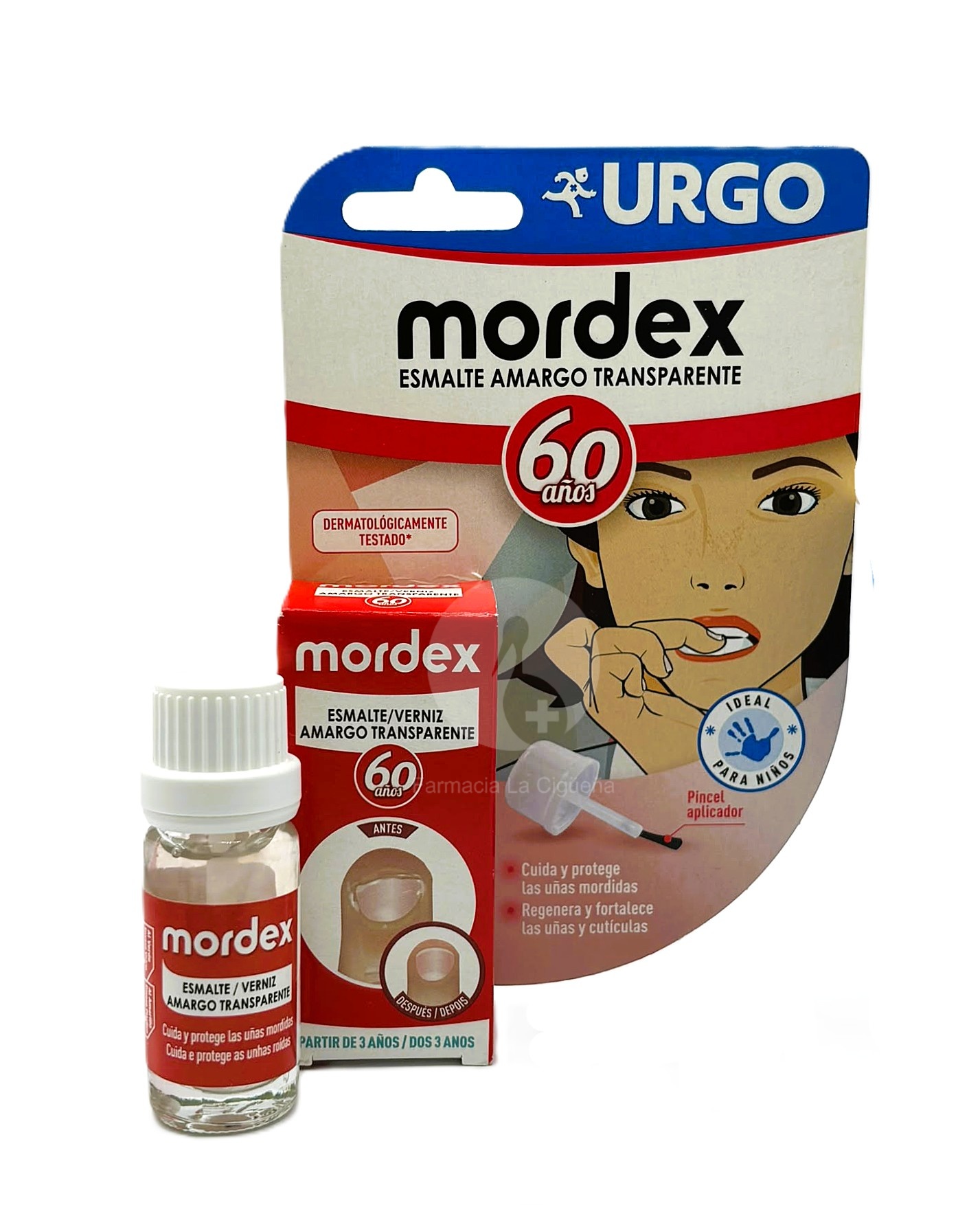 MORDEX ESMALTE AMARGO TRANSPARENTE 1 ENVASE 9 ML CON PINCEL