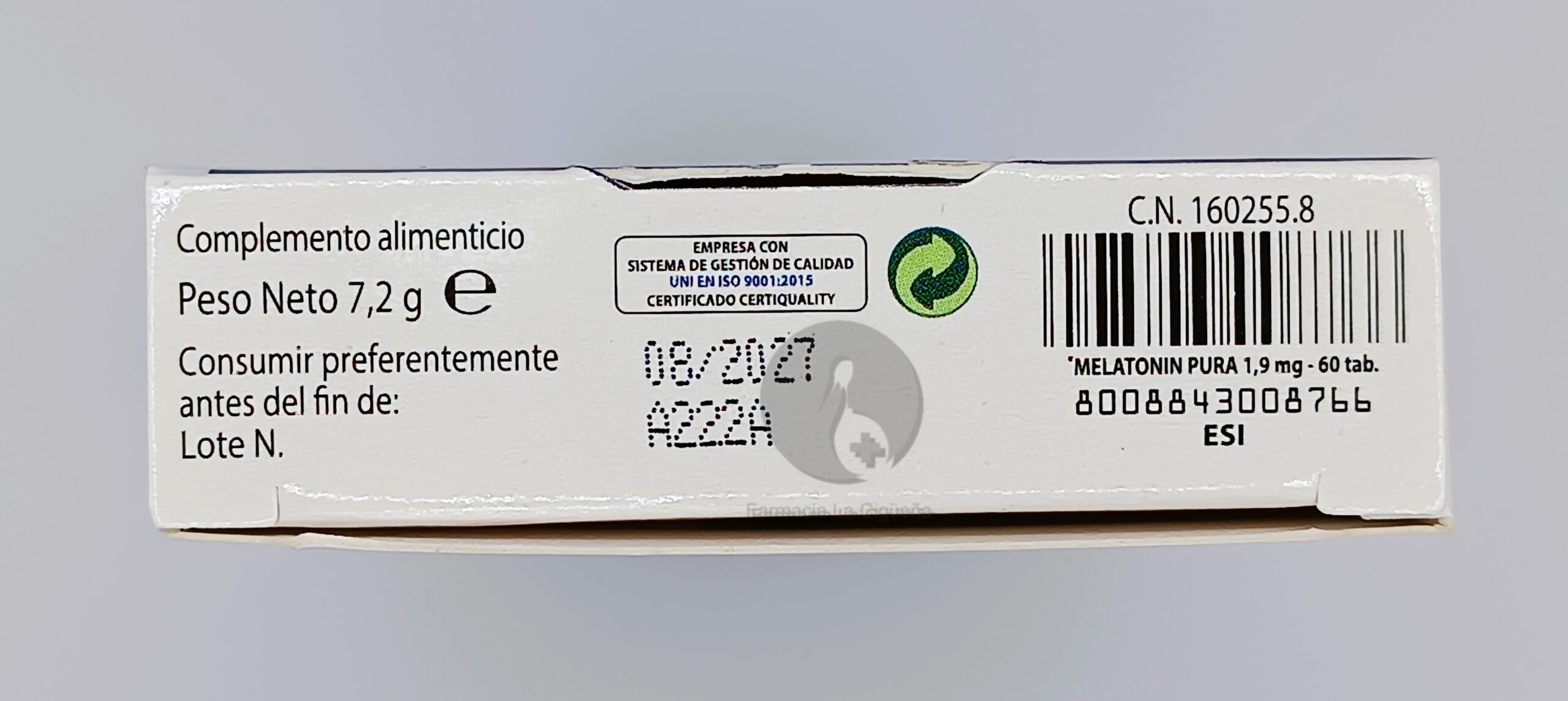 MELATONIN PURA ESI 1,9 MG 60 TABLETAS