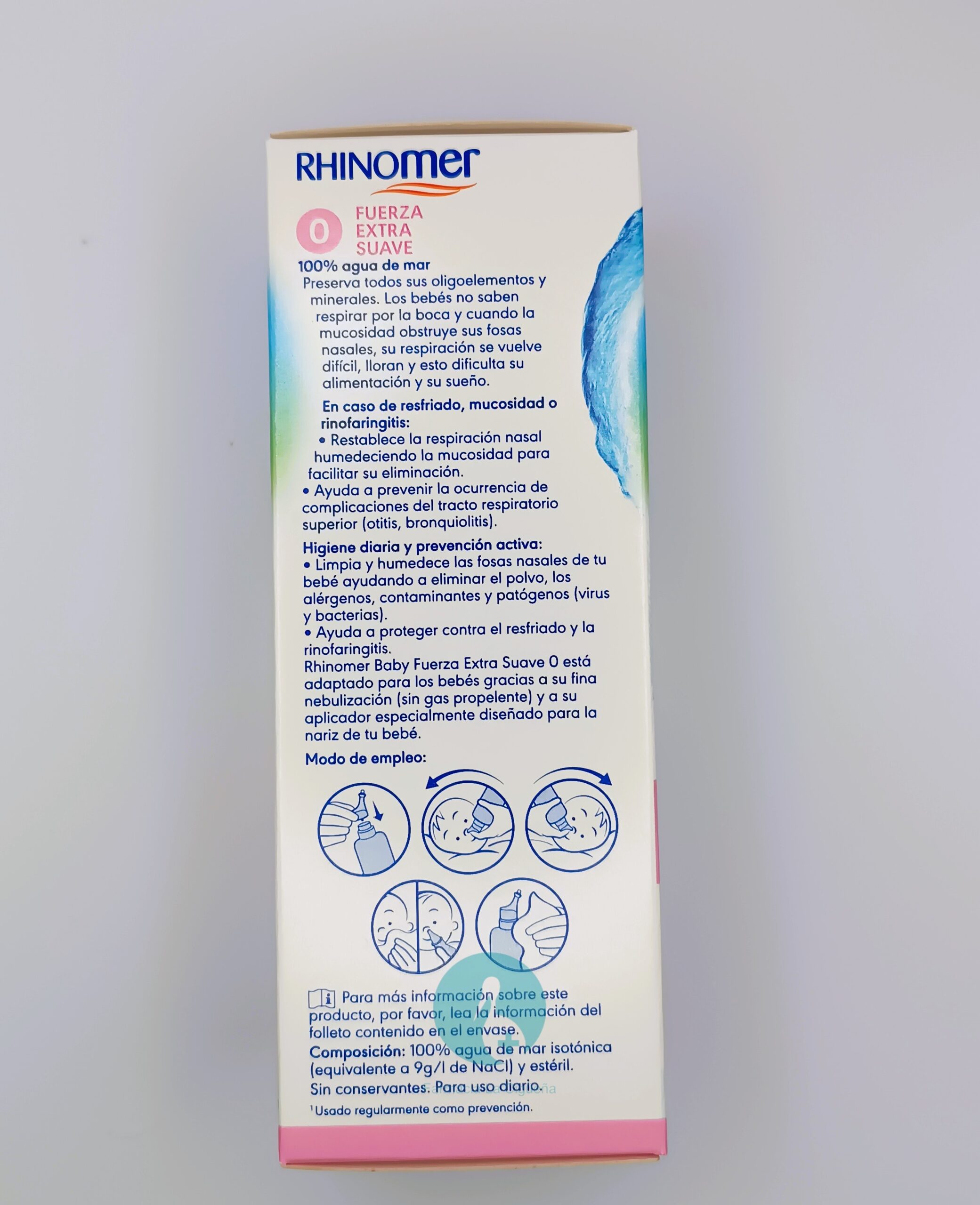 RHINOMER BABY LIMPIEZA NASAL F-0 EXTRA SUAVE ESTERIL 1 NEBULIZADOR 115 ML
