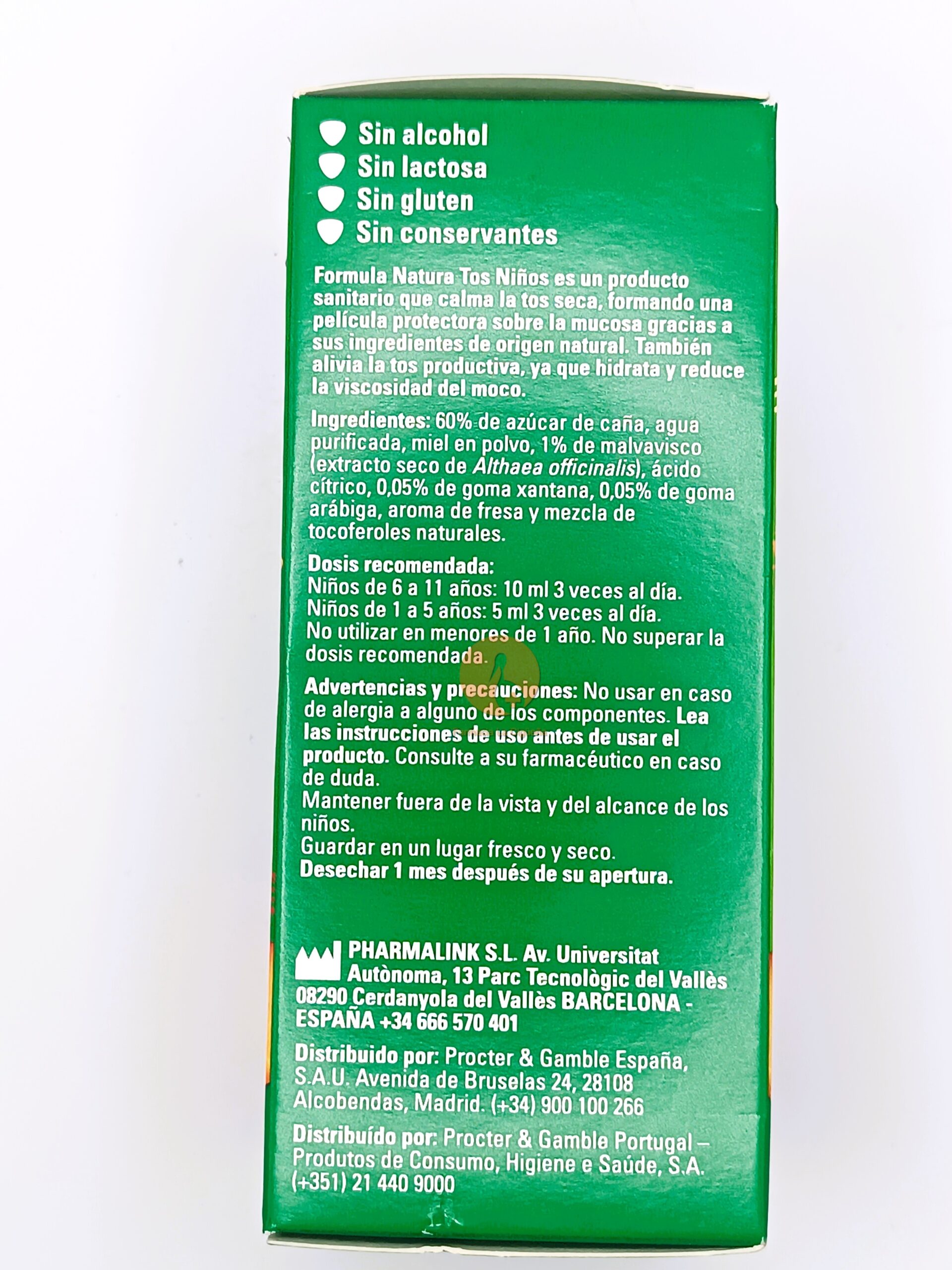 FORMULA NATURA TOS NIÑOS 1 FRASCO 140 ML SABOR MIEL Y FRESA