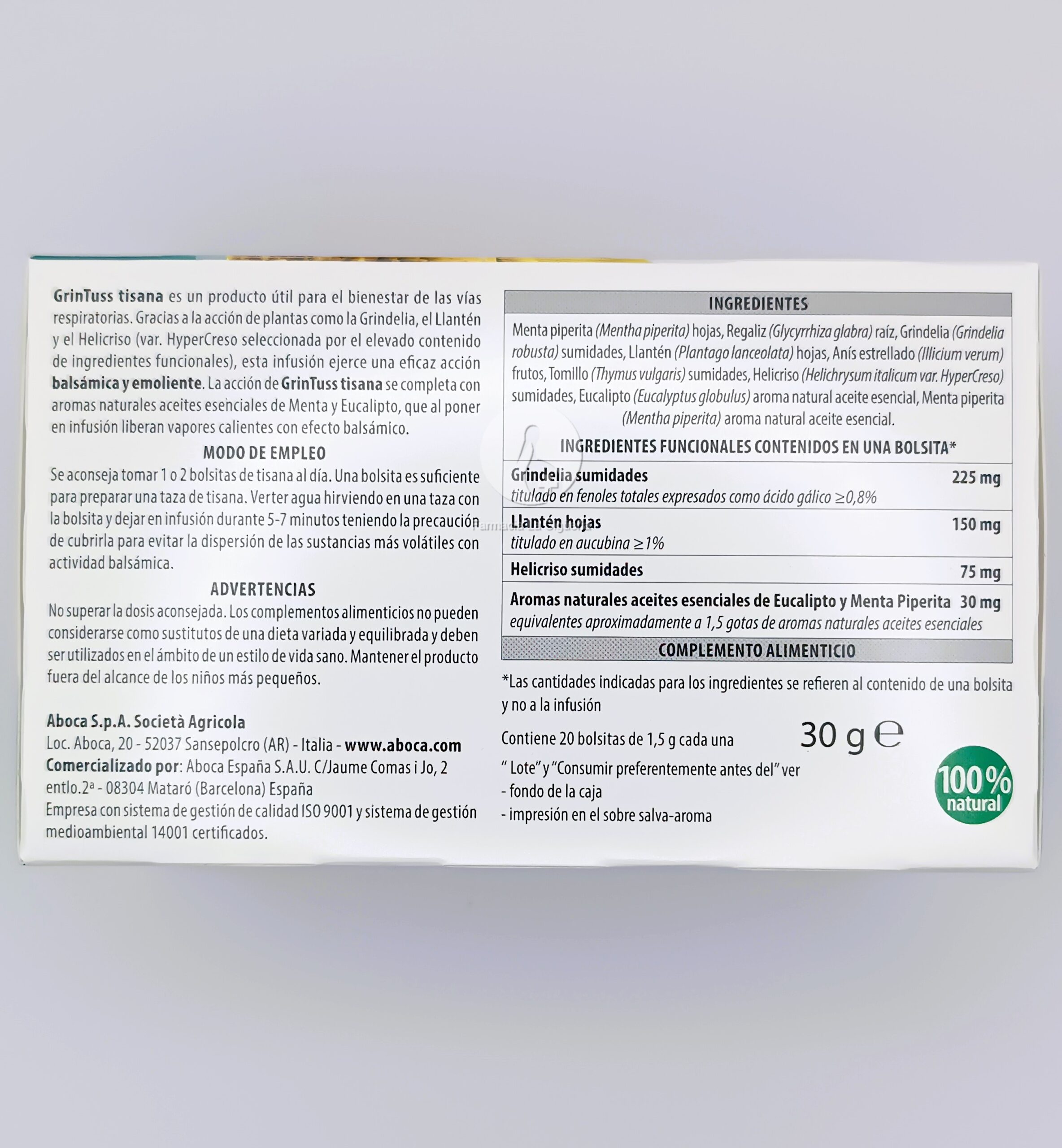 GRINTUSS TISANA 20 FILTROS 1,5 G