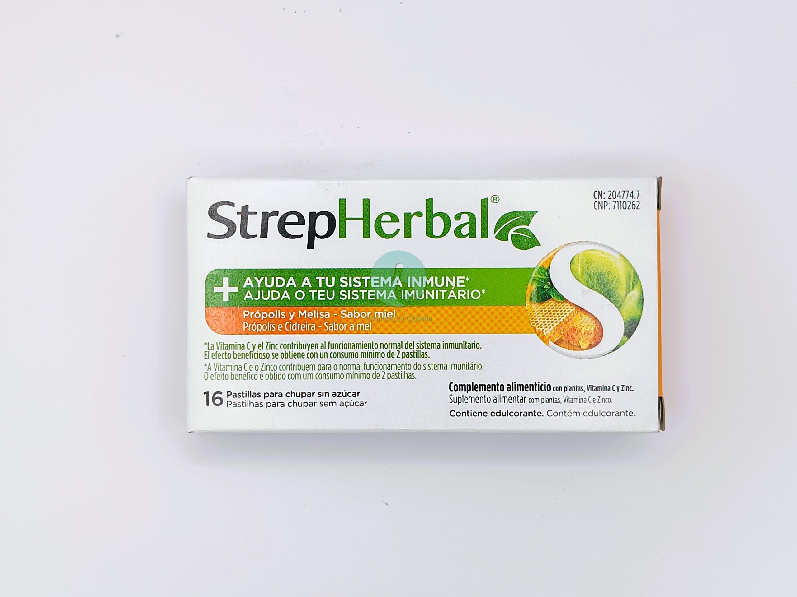 STREPHERBAL 16 PASTILLAS PARA CHUPAR SABOR PROPOLIS MELISA MIEL