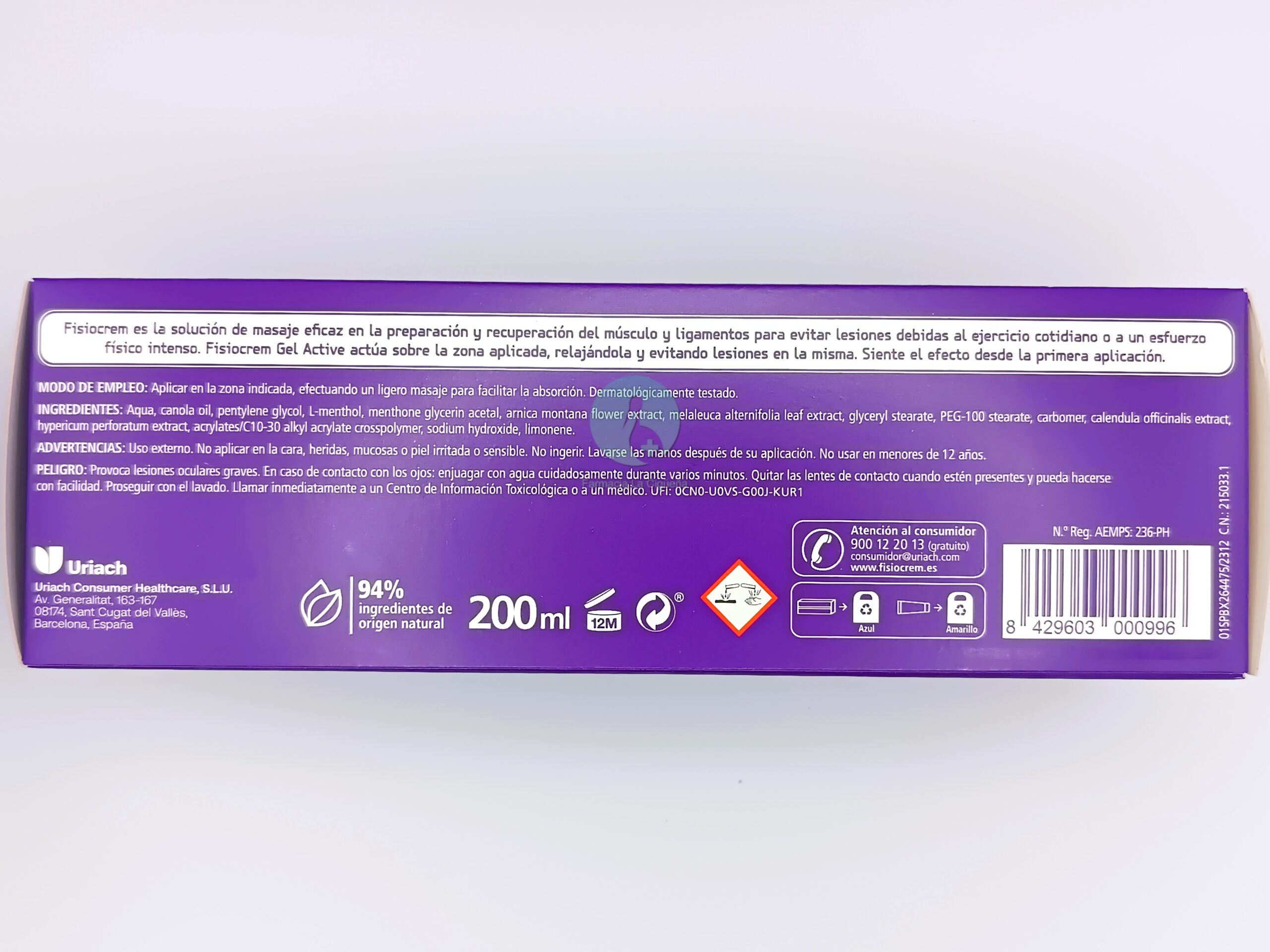 FISIOCREM GEL ACTIVE 1 TUBO 200 ML