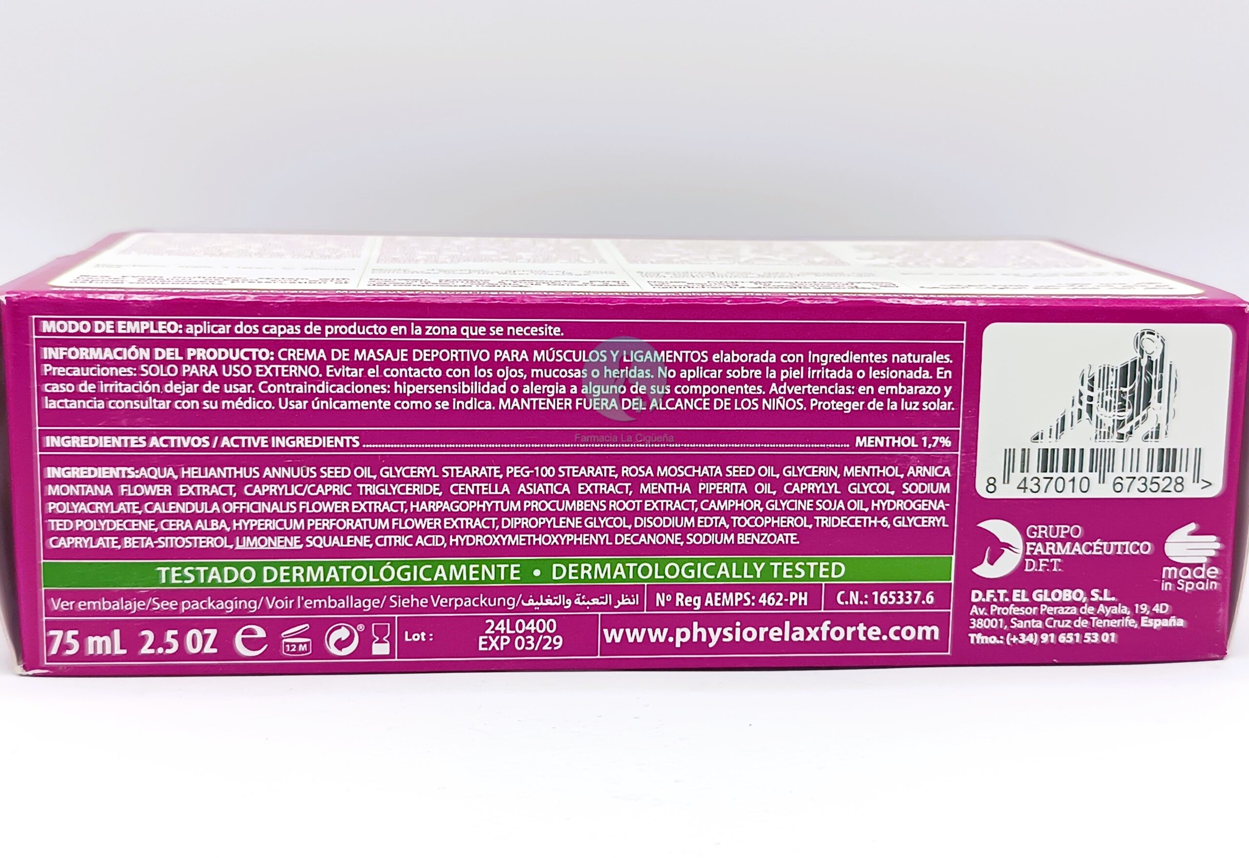 PHYSIORELAX FORTE PLUS CREMA DE MASAJE DEPORTIVO 1 ENVASE 75 ML