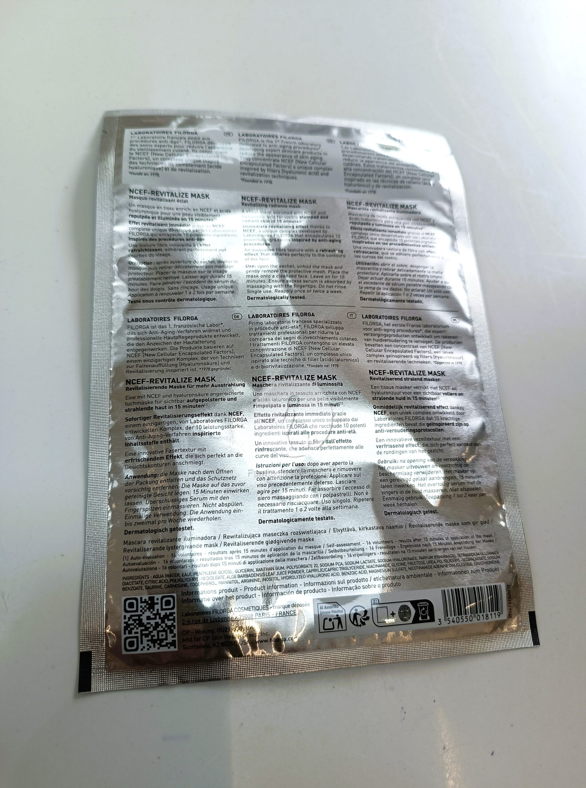 FILORGA NCEP-REVITALIZE MASK MASCARILLA REVITALIZANTE ILUMINADORA 20 ML