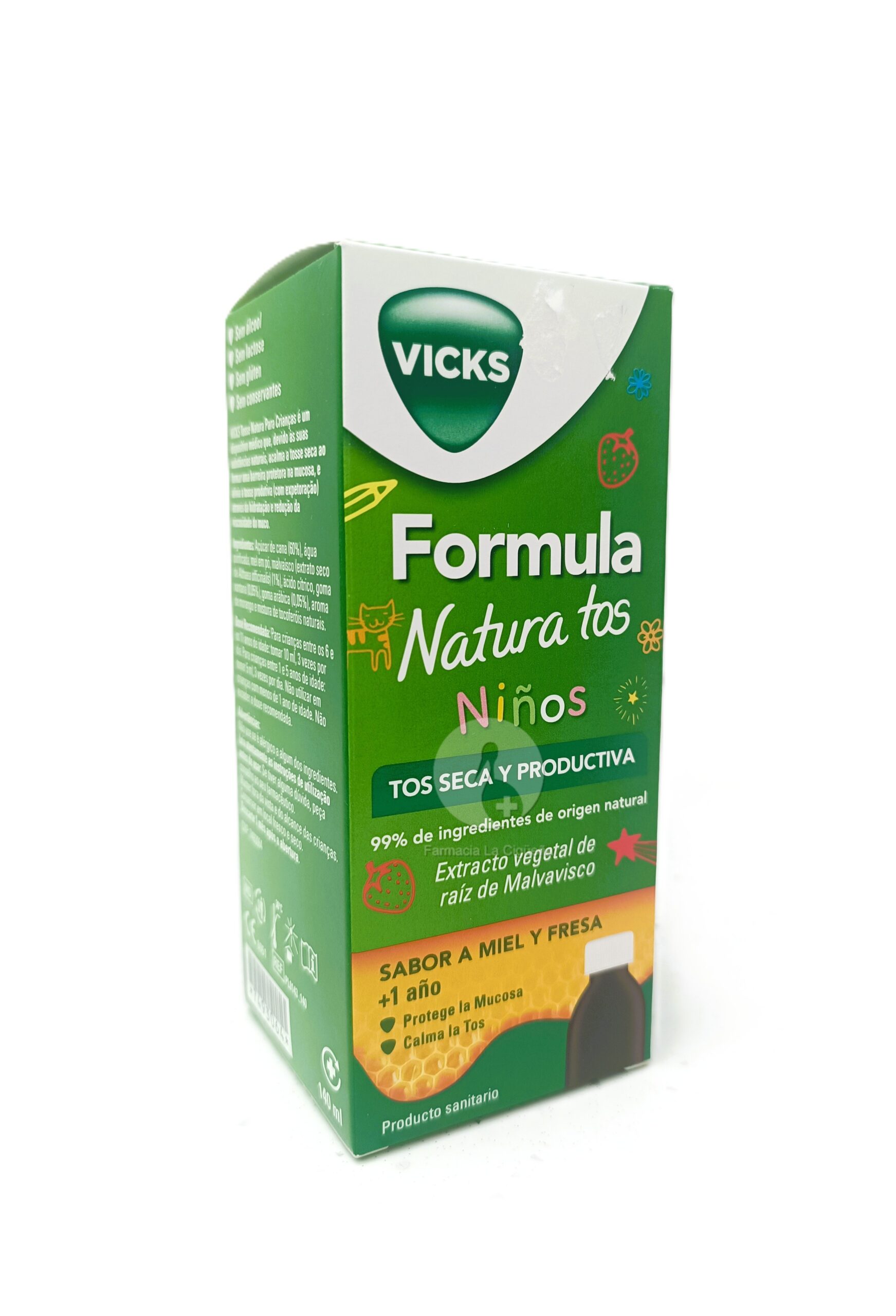 FORMULA NATURA TOS NIÑOS 1 FRASCO 140 ML SABOR MIEL Y FRESA
