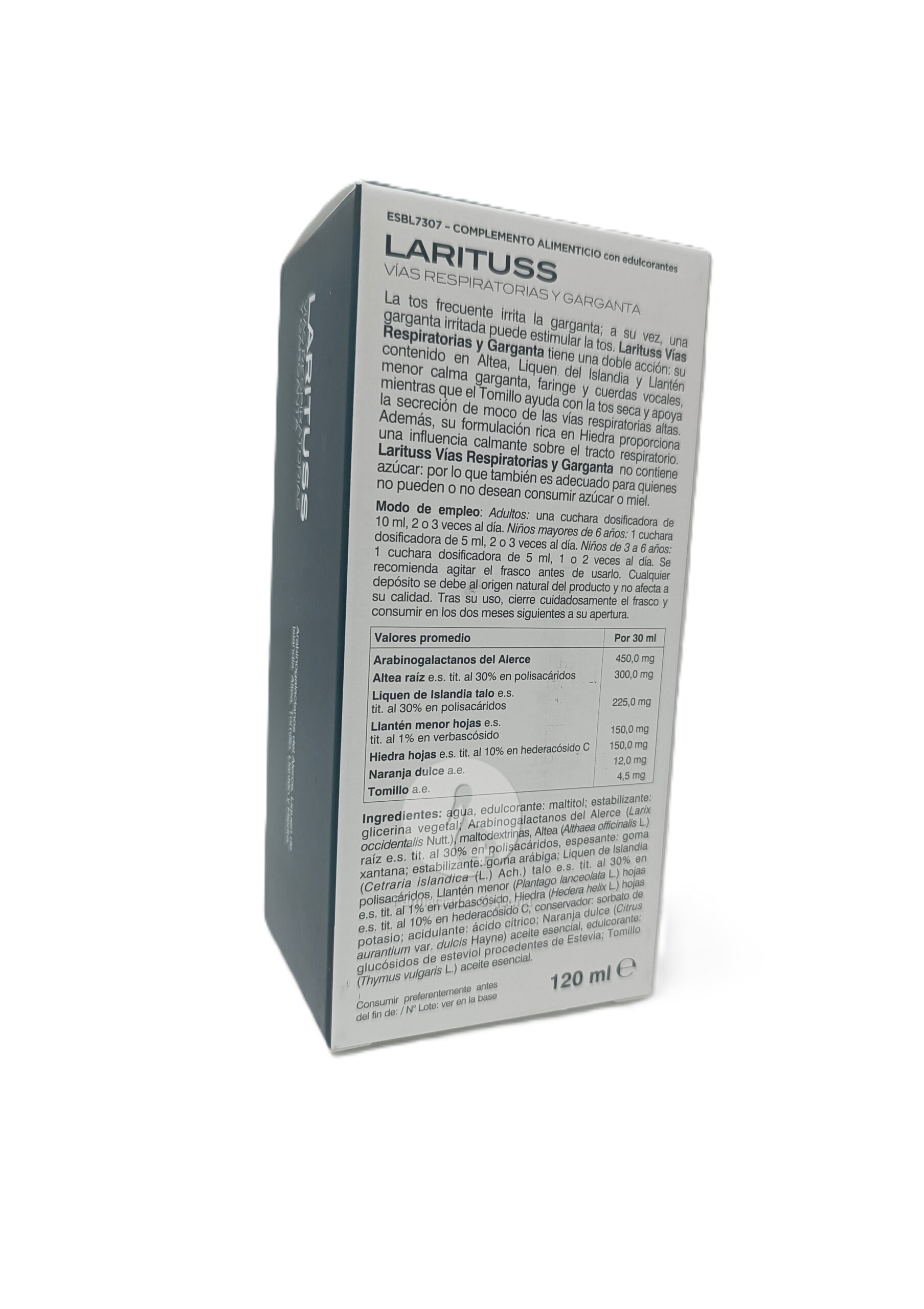 PRINCIPIUM LARITUSS VIAS RESPIRATORIAS Y GARGANTA GEL FLUIDO 1 FRASCO 120 ML