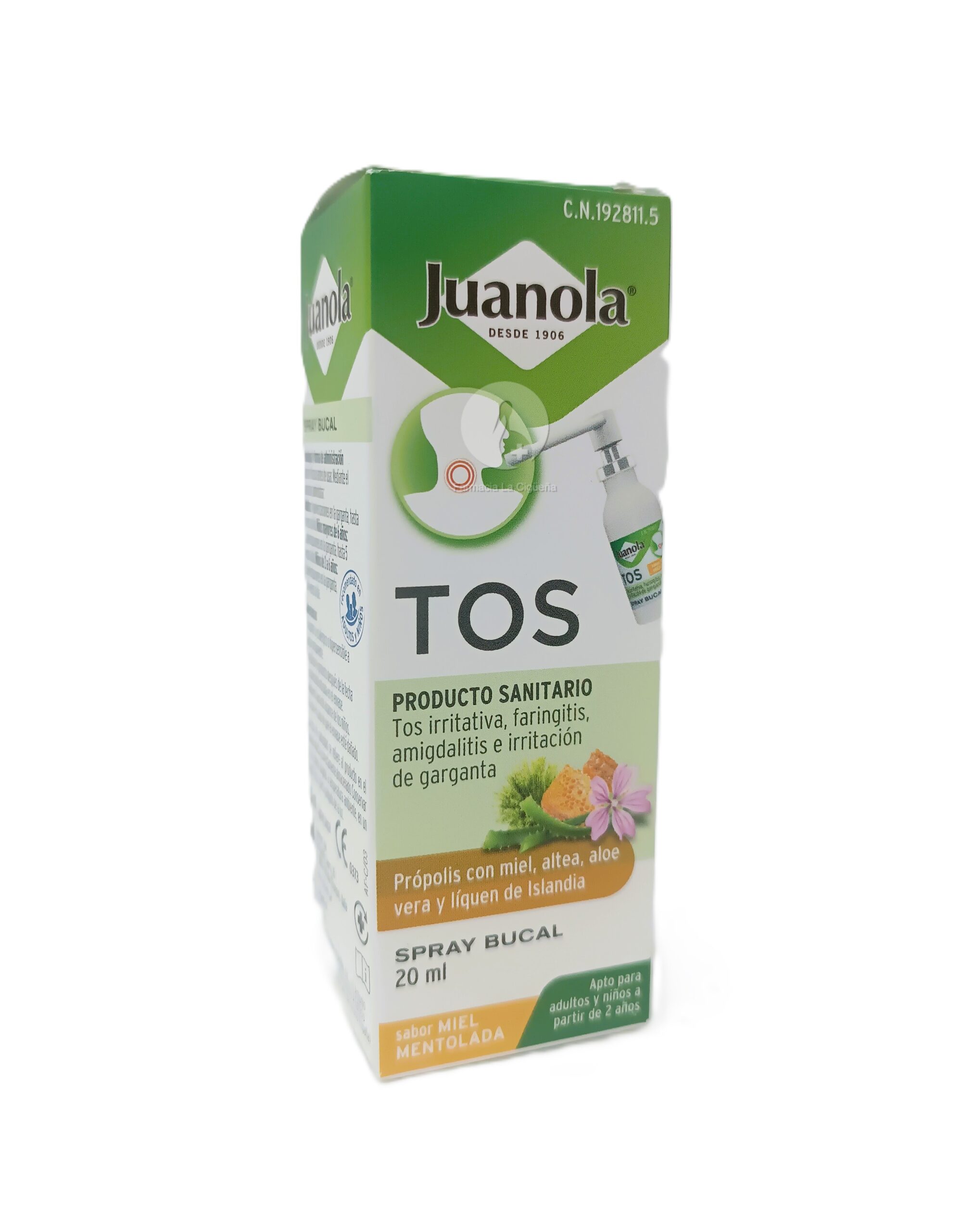 JUANOLA TOS SPRAY BUCAL 1 ENVASE 120 ML SABOR MIEL MENTOLADA