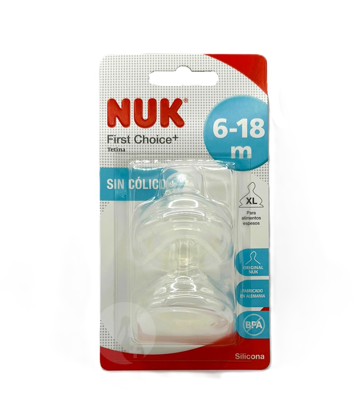 TETINA SILICONA ANTICOLICO NUK FIRST CHOICE+ TALLA 2 XL 2 UNIDADES