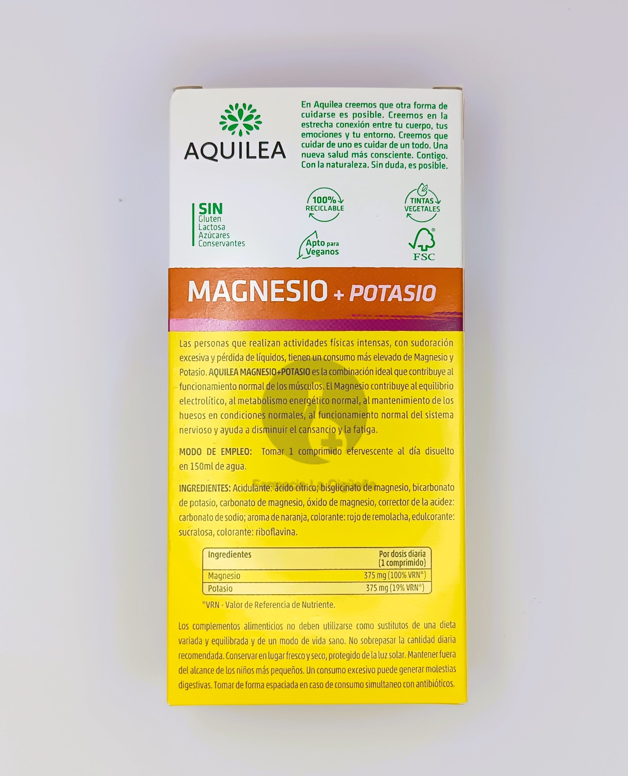 AQUILEA MAGNESIO+ POTASIO 28 COMPRIMIDOS EFERVESCENTES SABOR NARANJA