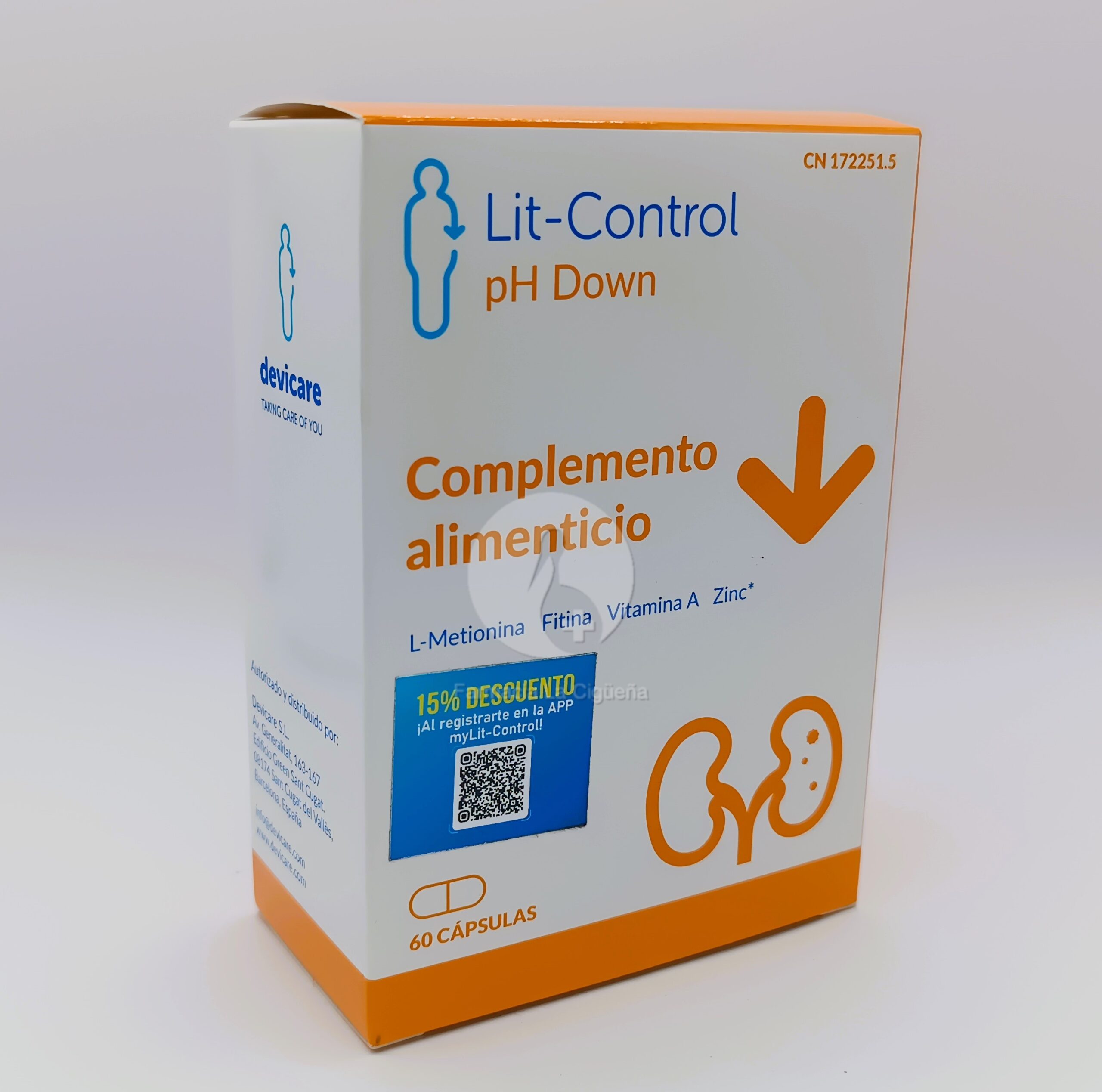 LIT-CONTROL PH DOWN 60 CAPSULAS