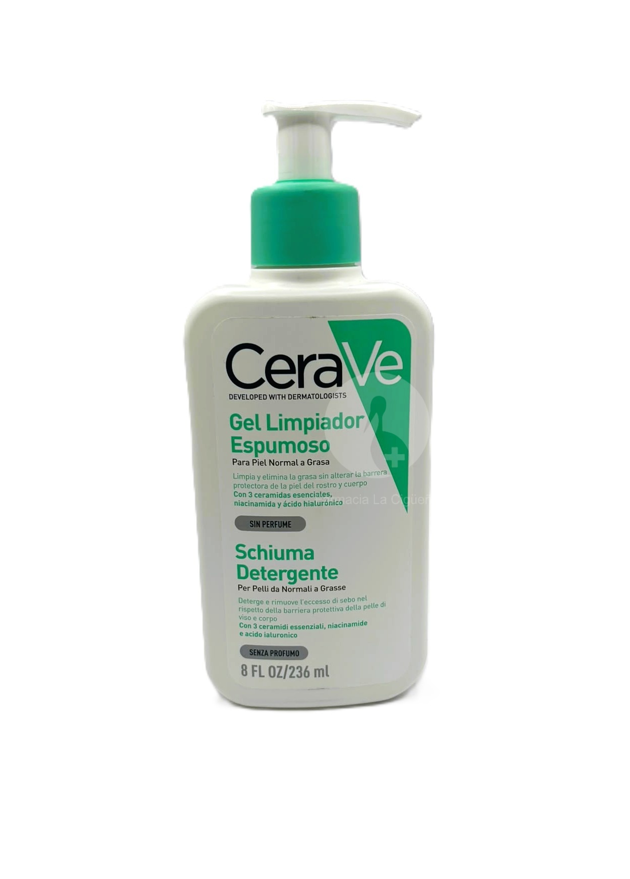 GEL LIMPIADOR ESPUMOSO CERAVE 1 ENVASE 236 ML